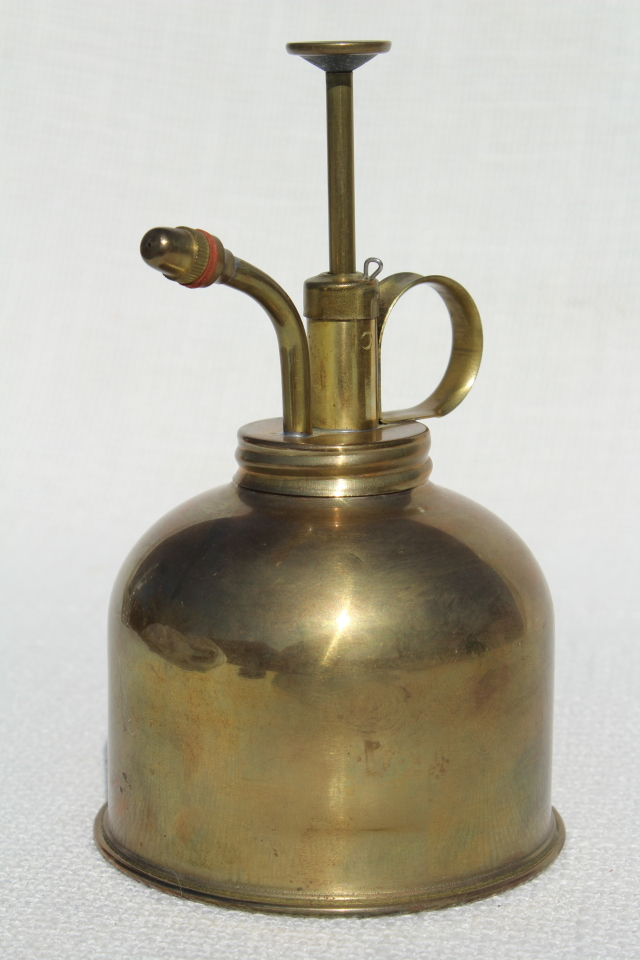 photo of vintage solid brass atomizer spray plant mister, houseplant misting watering can #1