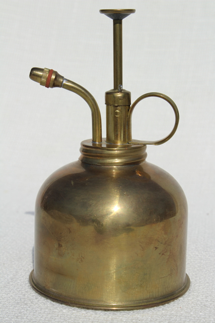 photo of vintage solid brass atomizer spray plant mister, houseplant misting watering can #3