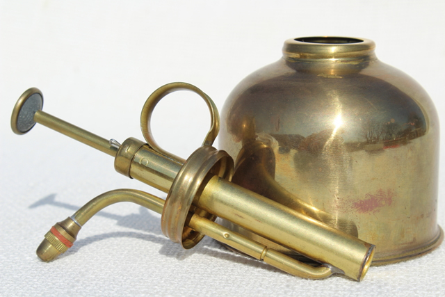 photo of vintage solid brass atomizer spray plant mister, houseplant misting watering can #7