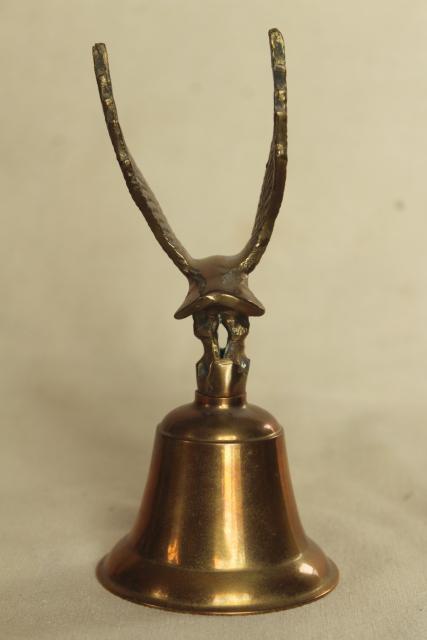 photo of vintage solid brass bell w/ flying eagle, ship's table service call bell #3