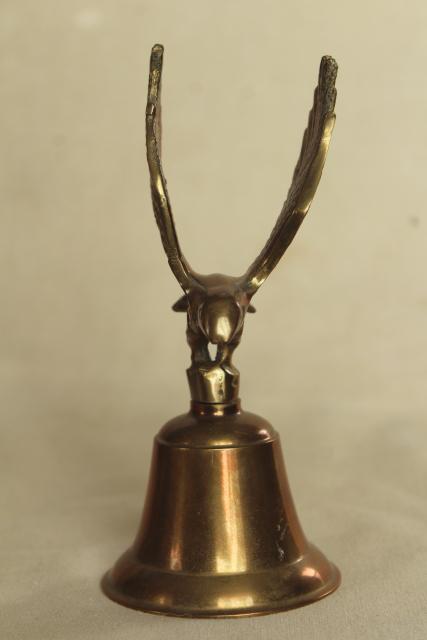 photo of vintage solid brass bell w/ flying eagle, ship's table service call bell #5