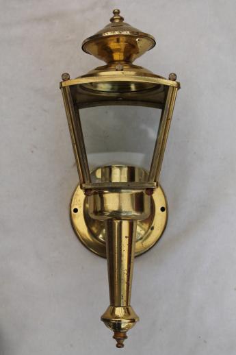 photo of vintage solid brass carriage house lantern wall mount porch or entry way lights #4
