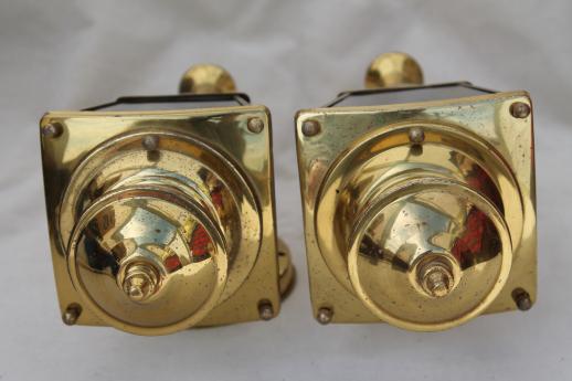 photo of vintage solid brass carriage house lantern wall mount porch or entry way lights #6