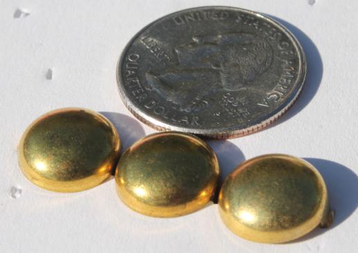 photo of vintage solid brass dome stud, domed rivet studs for leather & crafting new old stock lot #5