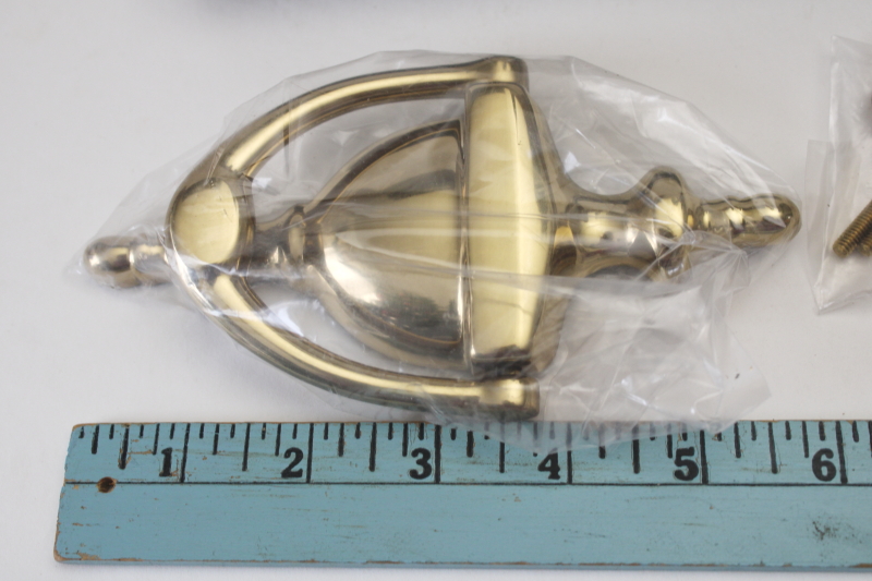photo of vintage solid brass door knocker new in box, shiny polished bright golden brass made in Spain  #6