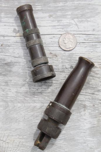 photo of vintage solid brass hose nozzles lot, old Craftsman garden hose nozzle etc. #1