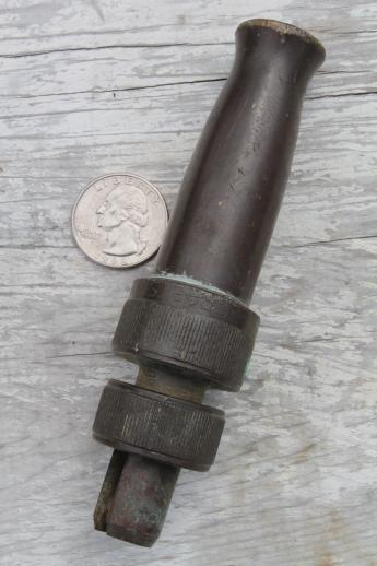 photo of vintage solid brass hose nozzles lot, old Craftsman garden hose nozzle etc. #3