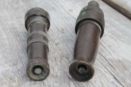 photo of vintage solid brass hose nozzles lot, old Craftsman garden hose nozzle etc. #5
