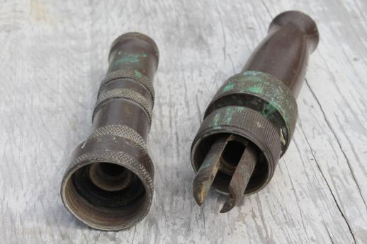 photo of vintage solid brass hose nozzles lot, old Craftsman garden hose nozzle etc. #6