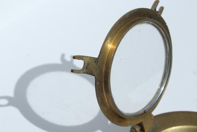 photo of vintage solid brass porthole ashtray, nautical yacht club style for boat or beach house #8