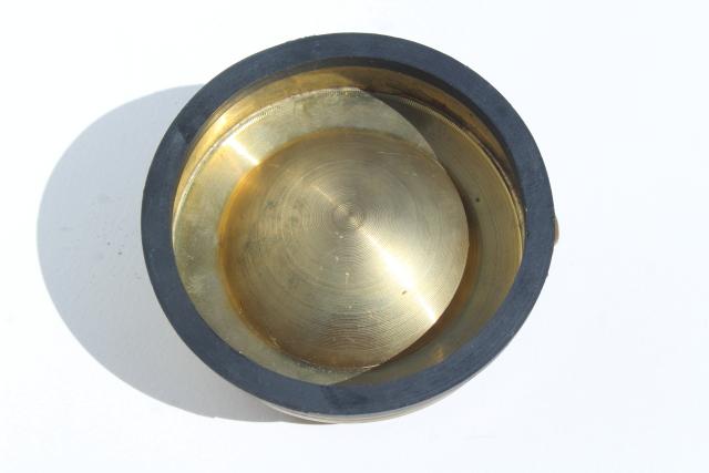 photo of vintage solid brass porthole ashtray, nautical yacht club style for boat or beach house #9