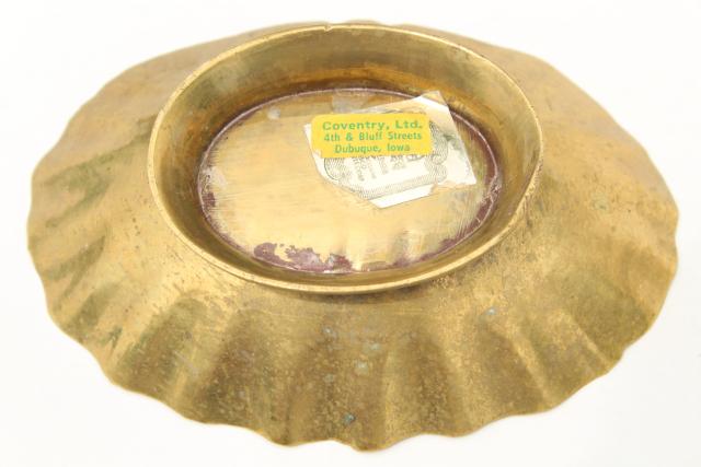 photo of vintage solid brass seashell scallop shell soap dish, beach house bath decor #5