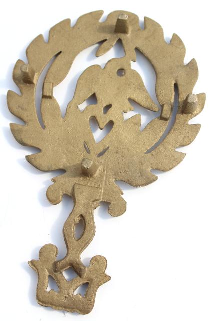 photo of vintage solid brass trivets for colonial style fireplace hearth or country kitchen #5