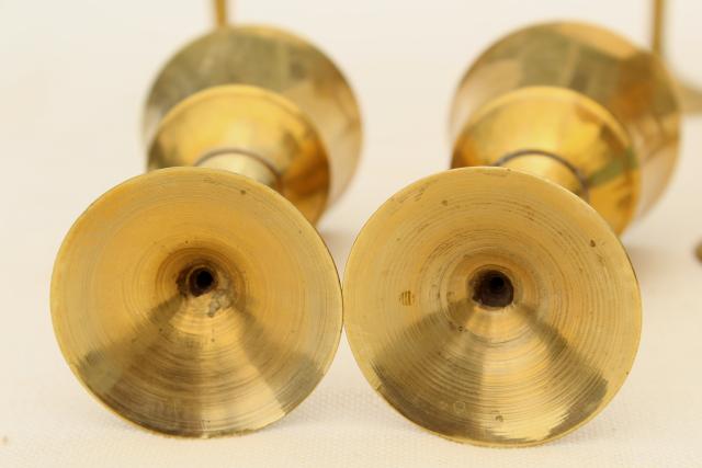 photo of vintage solid brass wine glasses, golden yellow gold brass goblets set of 8 #5