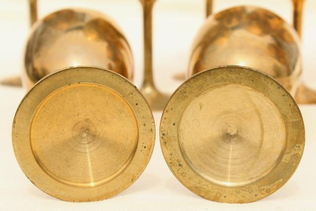 photo of vintage solid brass wine glasses, golden yellow gold brass goblets set of 8 #5