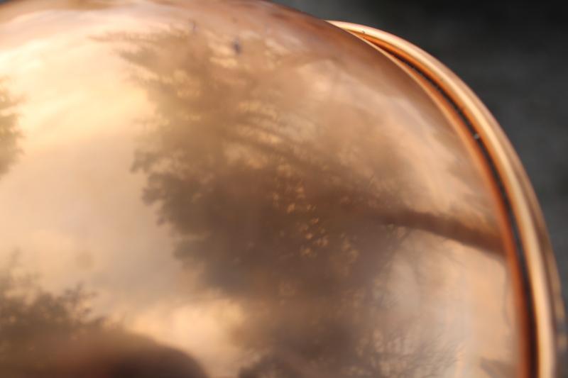 photo of vintage solid copper bowl, baker's round bottom bowl for beating egg whites #7