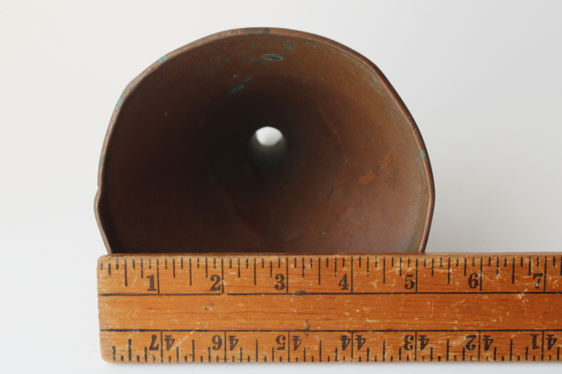 photo of vintage solid copper funnel, rustic farm kitchenware or workshop tool very tarnished  #6