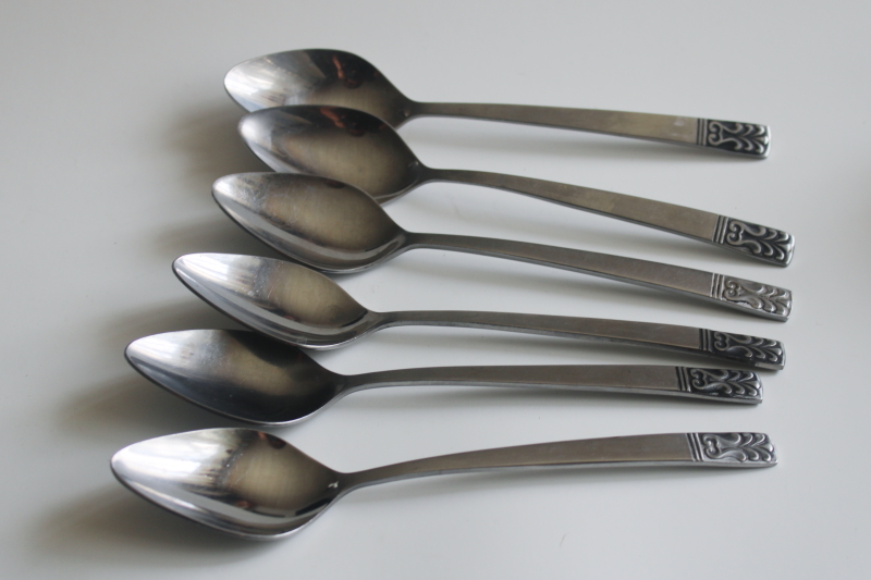 photo of vintage soup spoons, Carlyle Cameo heavy stainless with minimalist mod design  #1