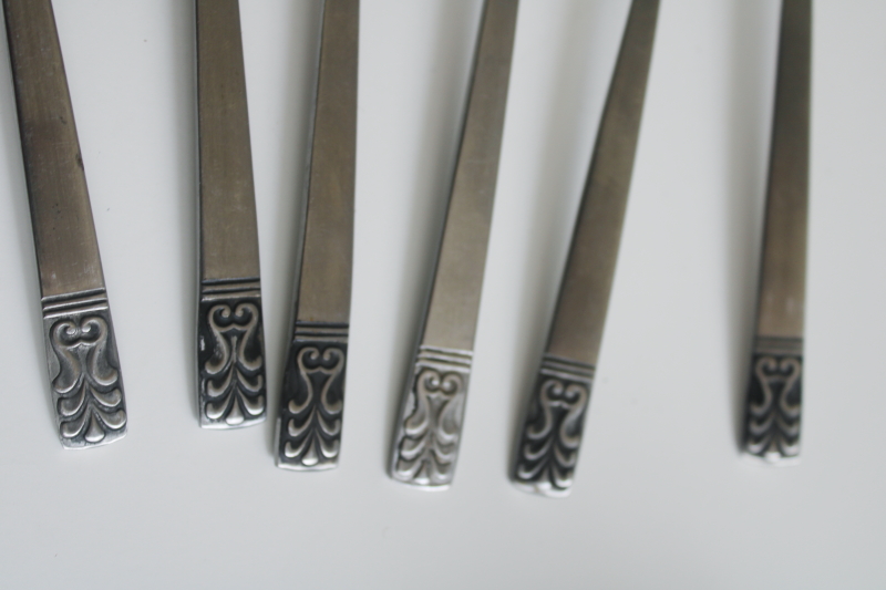 photo of vintage soup spoons, Carlyle Cameo heavy stainless with minimalist mod design  #2