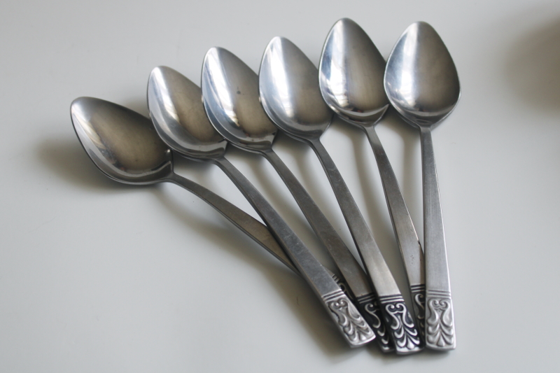 photo of vintage soup spoons, Carlyle Cameo heavy stainless with minimalist mod design  #5