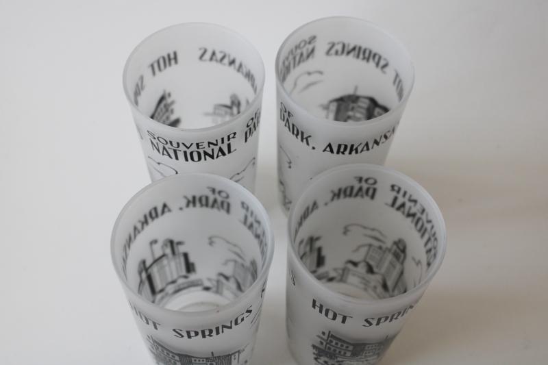 photo of vintage souvenir Hot Springs Arkansas tourist landmarks print drinking glasses #2