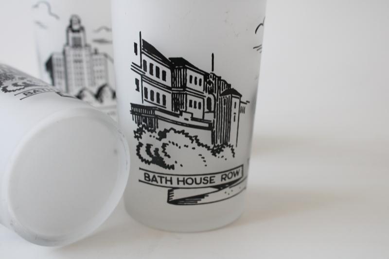 photo of vintage souvenir Hot Springs Arkansas tourist landmarks print drinking glasses #4