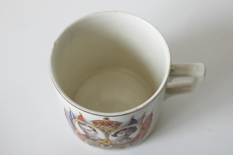 photo of vintage souvenir cup England 1937 coronation of King George VI and Queen Mary #2