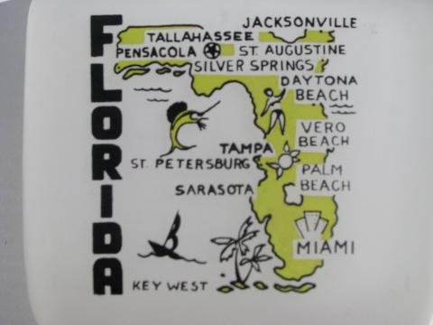 photo of vintage souvenir glass Florida map swanky swigs juice pitcher #2