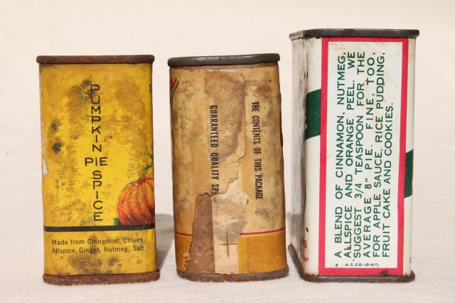 photo of vintage spice tins, autumn harvest kitchen spices, pumpkin & apple pie graphics #7