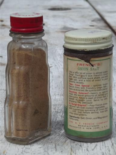 photo of vintage spice tins & jars w/ old labels Clover Farm & McCormick  #7