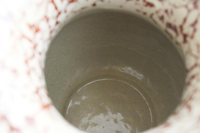 photo of vintage spongeware pottery, stoneware pitcher & bowl Robinson Ransbottom Roseville Ohio #8