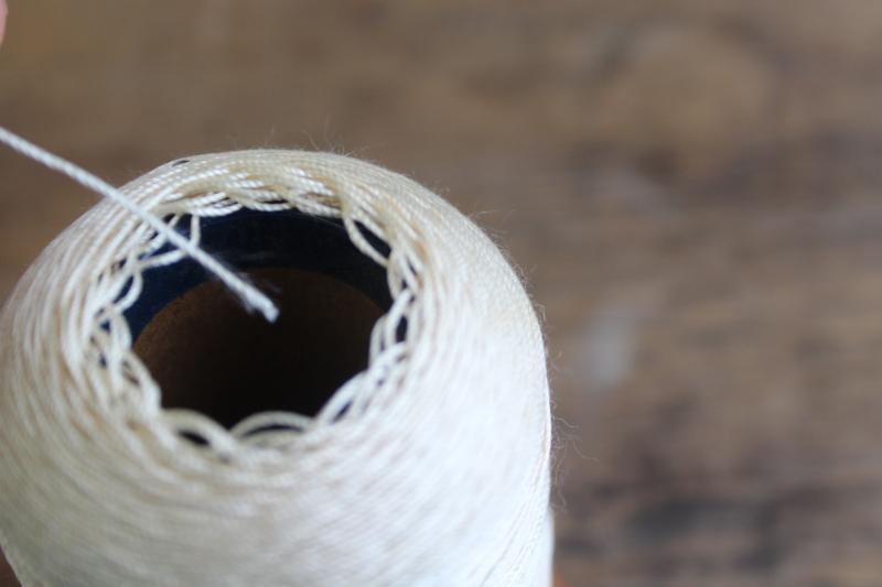 photo of vintage spool of nylon cord, strong heavy duty sewing thread for feed bag stitching #3