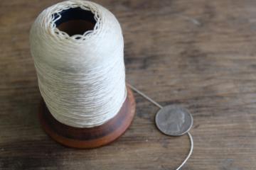 photo of vintage spool of nylon cord, strong heavy duty sewing thread for feed bag stitching