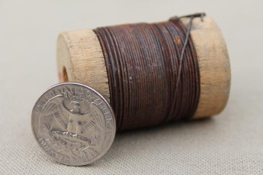 photo of vintage spools & bobbins of copper wire for jewelry & crafts, lot of assorted copper wire #7