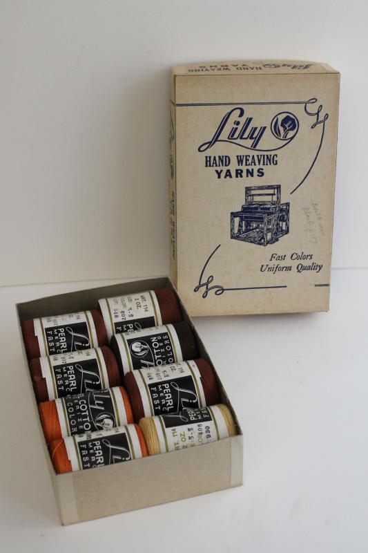 photo of vintage spools of Lily pearl cotton crochet thread, embroidery floss or weaving cord #1