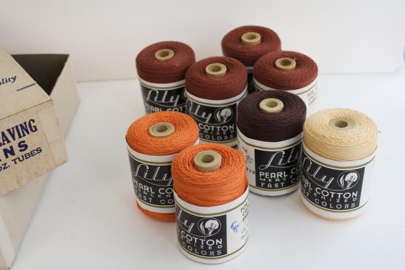 photo of vintage spools of Lily pearl cotton crochet thread, embroidery floss or weaving cord #4