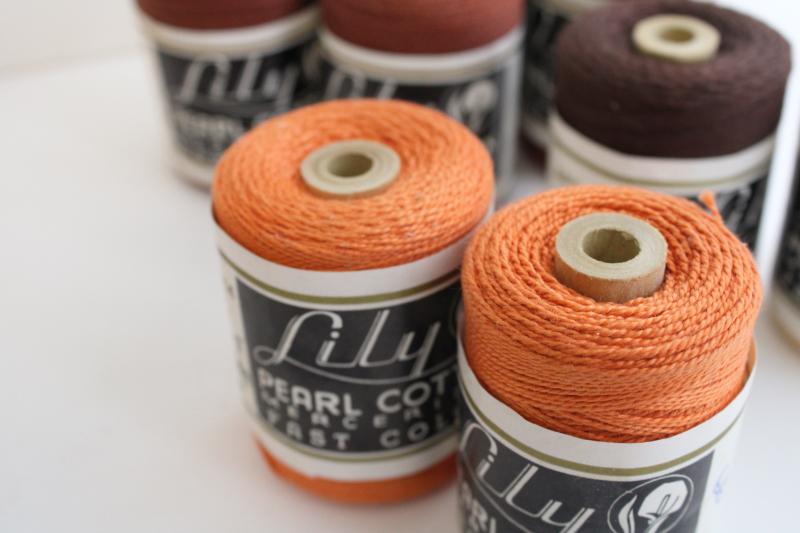 photo of vintage spools of Lily pearl cotton crochet thread, embroidery floss or weaving cord #5