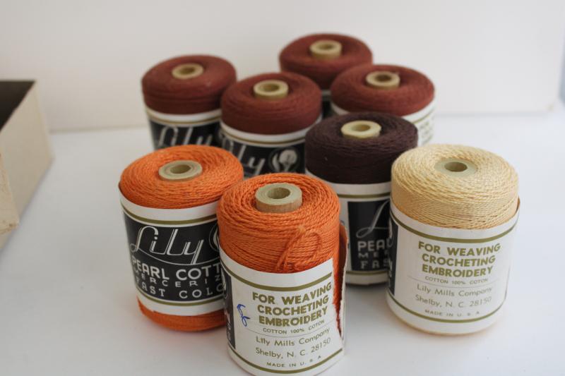 photo of vintage spools of Lily pearl cotton crochet thread, embroidery floss or weaving cord #6