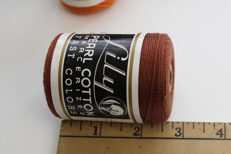 photo of vintage spools of Lily pearl cotton crochet thread, embroidery floss or weaving cord #8