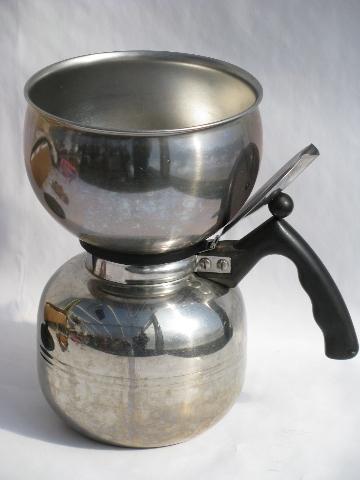 photo of vintage stainless steel coffee pot, Mirro/Cory percolator w/extra filter disks #2