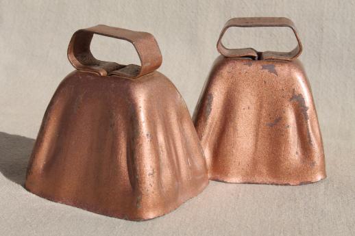 photo of vintage steel cowbells, goat or sheep collar bells Kentucky cow bell style #1