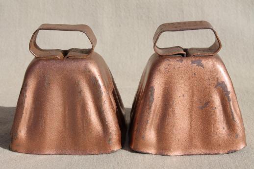 photo of vintage steel cowbells, goat or sheep collar bells Kentucky cow bell style #3
