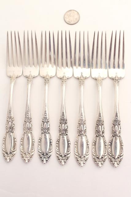 photo of vintage sterling silver flatware, Towle King Richard 1932 service for 8 w/ serving pieces #4