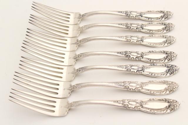 photo of vintage sterling silver flatware, Towle King Richard 1932 service for 8 w/ serving pieces #5