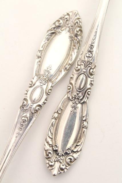 photo of vintage sterling silver flatware, Towle King Richard 1932 service for 8 w/ serving pieces #6