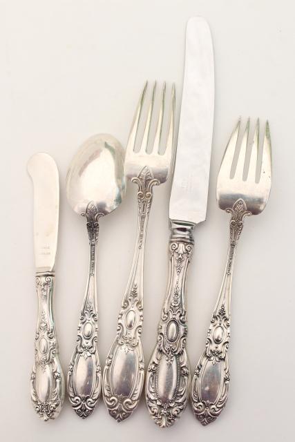 photo of vintage sterling silver flatware, Towle King Richard 1932 service for 8 w/ serving pieces #8
