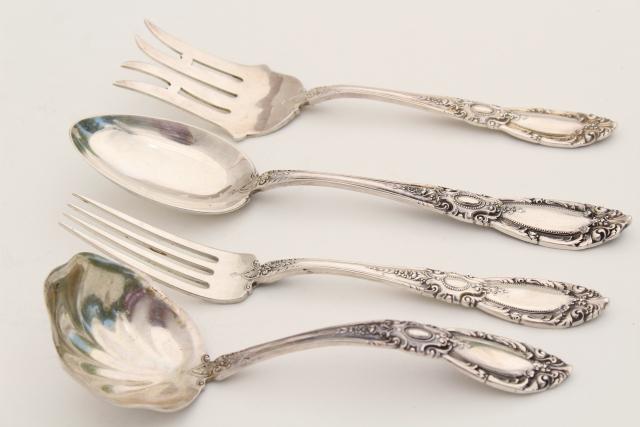 photo of vintage sterling silver flatware, Towle King Richard 1932 service for 8 w/ serving pieces #10