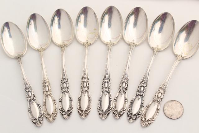 photo of vintage sterling silver flatware, Towle King Richard 1932 service for 8 w/ serving pieces #18