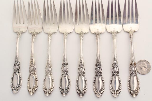 photo of vintage sterling silver flatware, Towle King Richard 1932 service for 8 w/ serving pieces #19