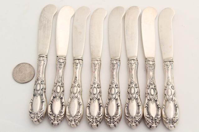 photo of vintage sterling silver flatware, Towle King Richard 1932 service for 8 w/ serving pieces #21